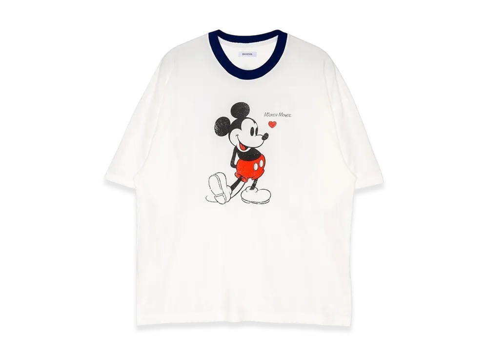 BASICKS x Mickey Mouse Vintage Ringer T-Shirt "Blue"
