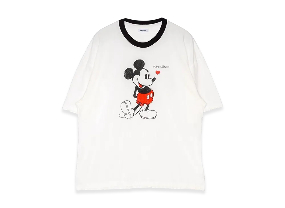 BASICKS x Mickey Mouse Vintage Ringer T-Shirt "Black"