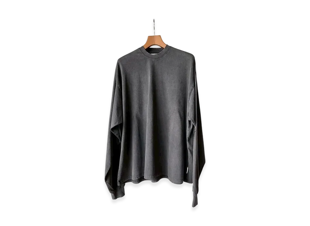 BASICKS Large Fit Vintage Long Sleeve T-Shirt "Black"