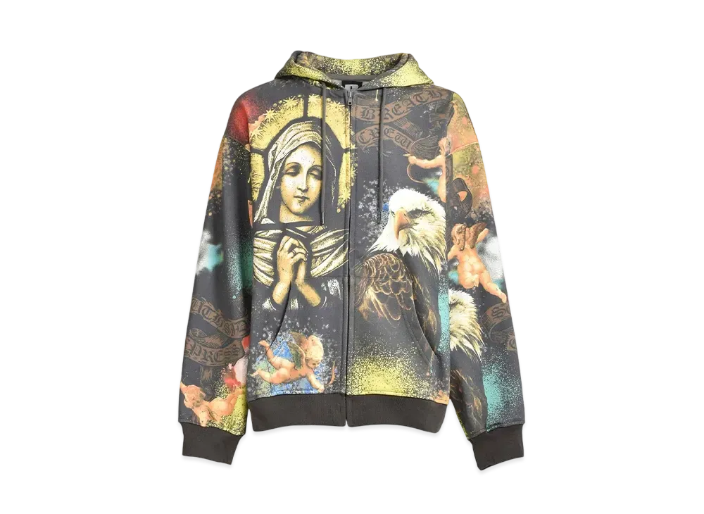 BREATH Maria All Over Zip Hoodie "Charcoal"