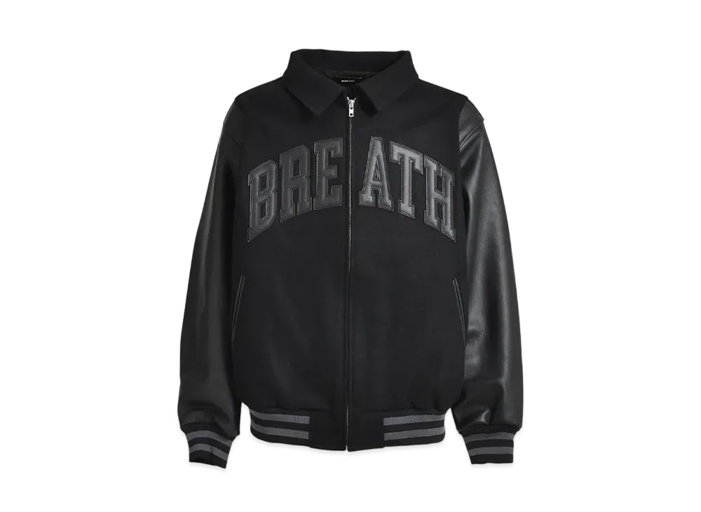 BREATH Arch Logo Versity Jacket "Black Black"