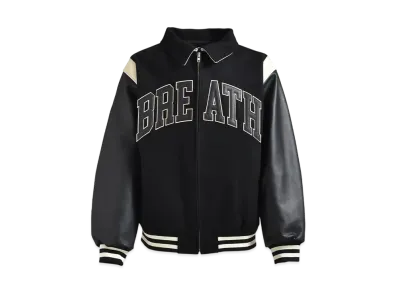 BREATH Arch Logo Versity Jacket "Black White"