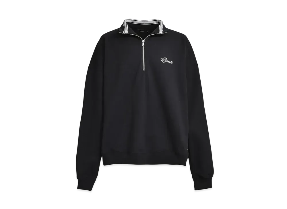 BREATH Script Logo Half Zip Sweat "Black"