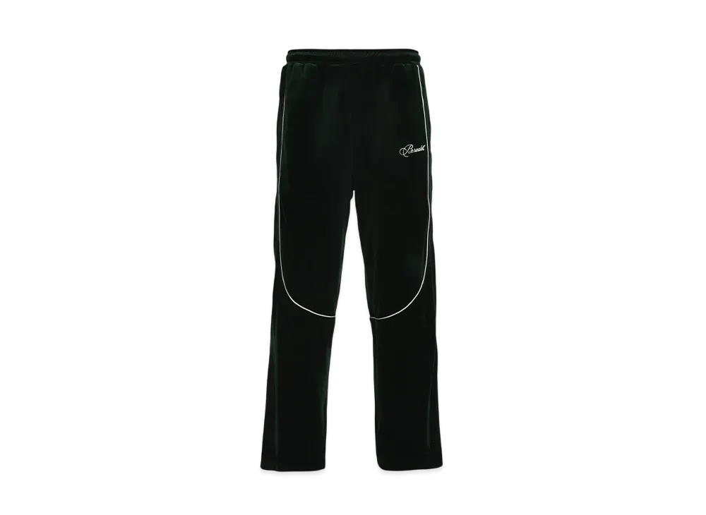 BREATH Script Logo Piping Velor Track Pants "Kelly"