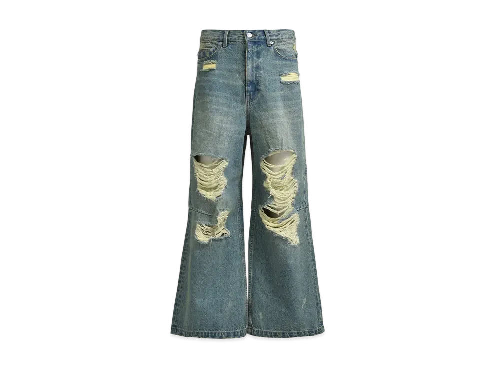 BREATH Grunge Wide Denim Pants "Indigo"