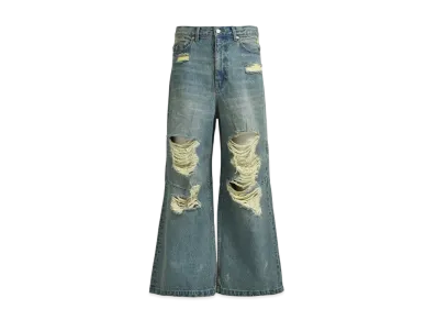 BREATH Grunge Wide Denim Pants "Indigo"