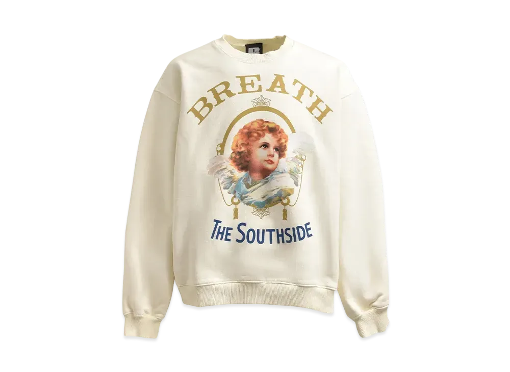 BREATH South Side Angel Logo Crew Sweat "Cream"