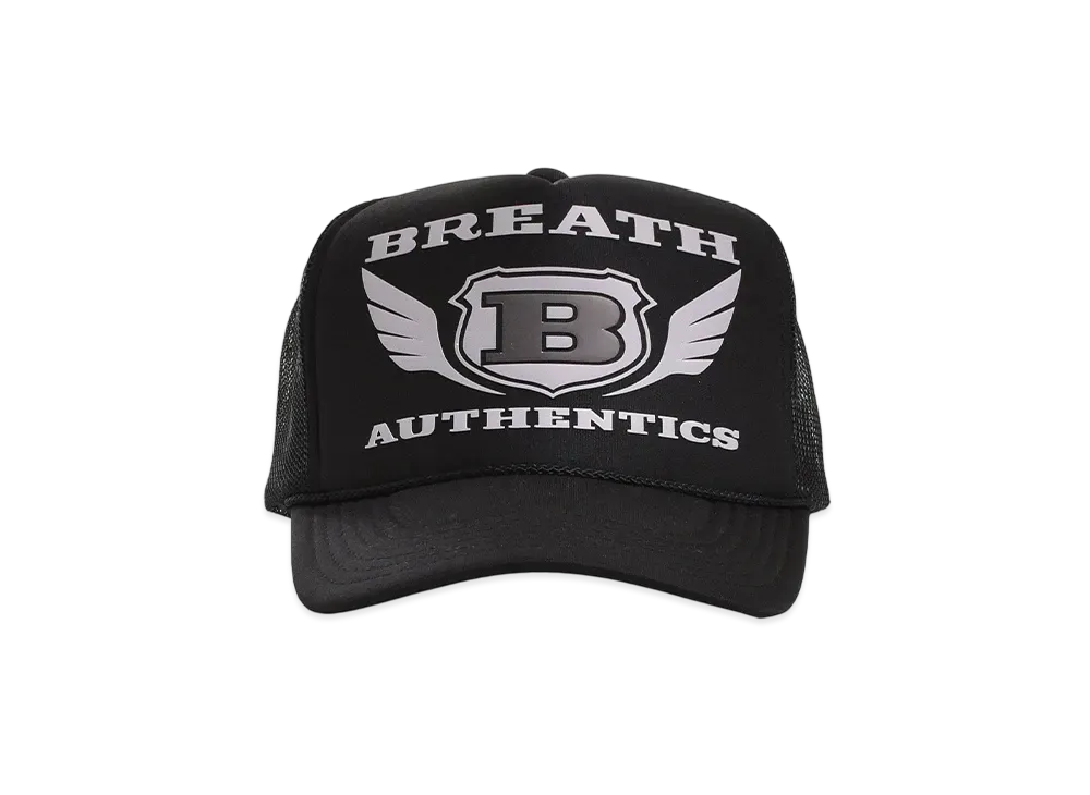 BREATH Wing Logo 3D Mesh Cap "Black Black"