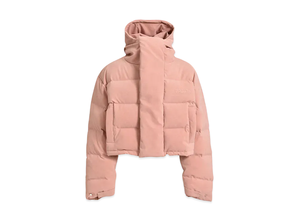 BREATH Faux Suede Short Hooded Down "Pink"