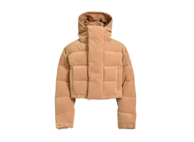 BREATH Faux Suede Short Hooded Down "Beige"