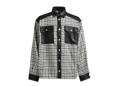 BREATH Newrich Check Shirt Jacket "Black White"