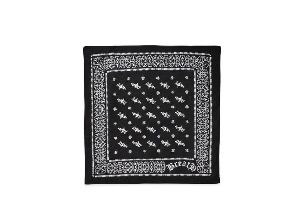 BREATH Black Card Silk Scarf "Black"