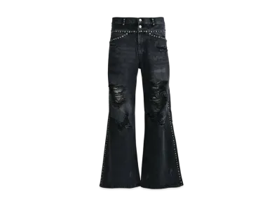 BREATH Suicide Studs Wide Denim Pants "Black"