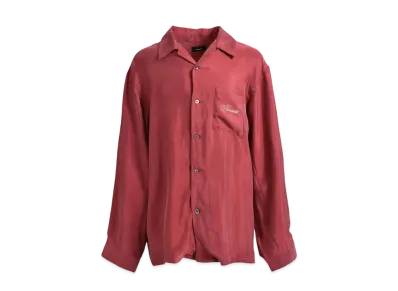 BREATH Script Logo Satin Shirt "Wine"