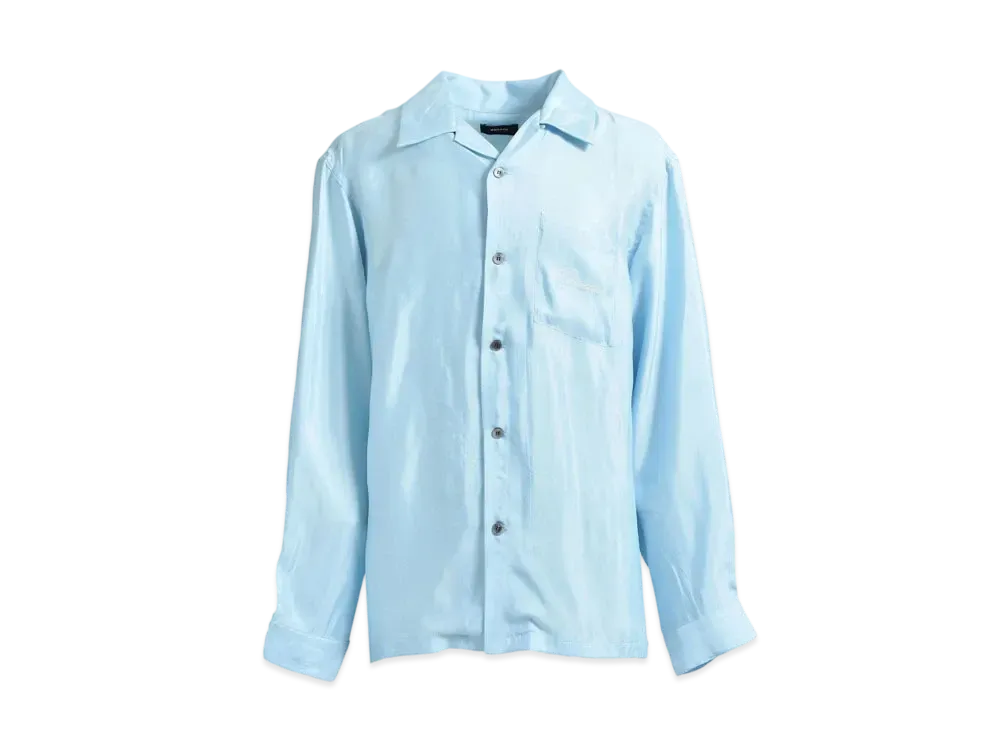 BREATH Script Logo Satin Shirt "Ice"