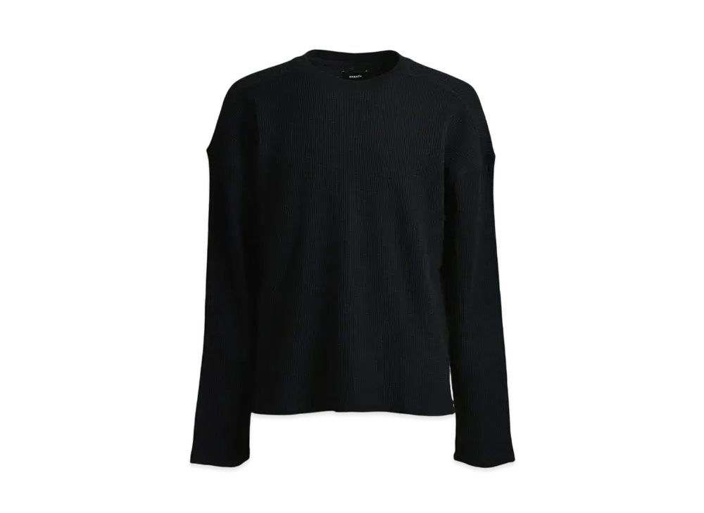 BREATH Newrich Waffle LS Tee "Black"