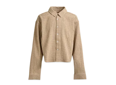 BREATH Short Check Shirt "Beige Brown"