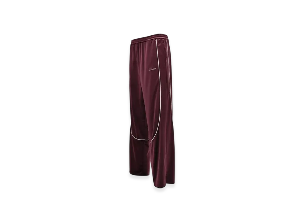 BREATH Script Logo Piping Velour Track Pants "Burgundy"