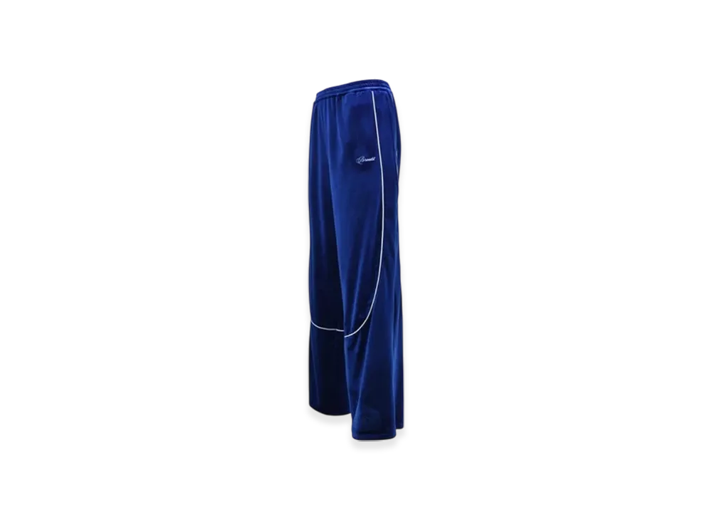 BREATH Script Logo Piping Velour Track Pants "Blue"