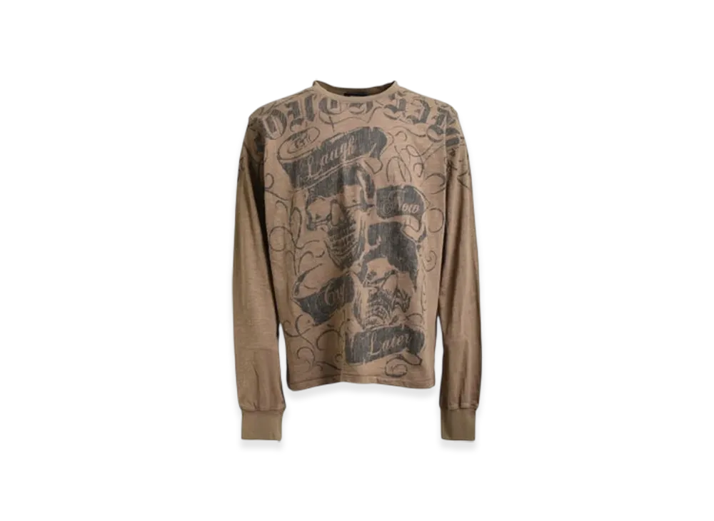 BREATH Skull Wash Ls Tee "Brown"