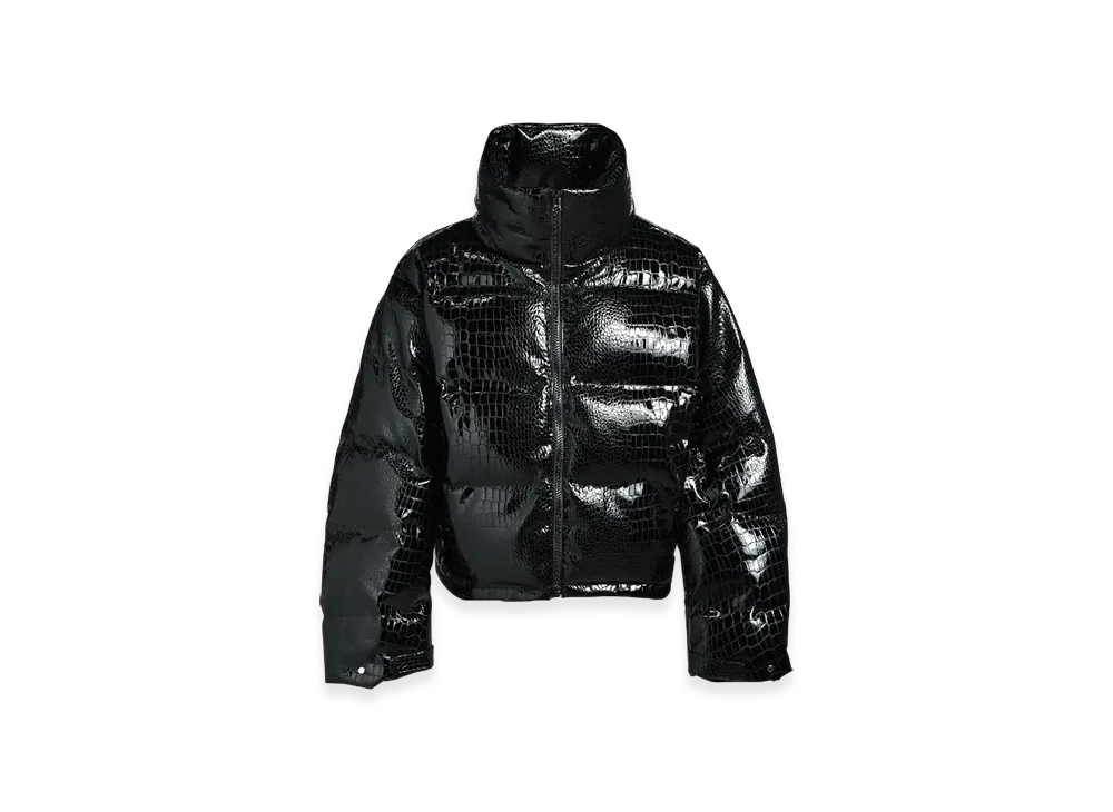 BREATH Faux Leather Crocodile Down Jacket "Black"