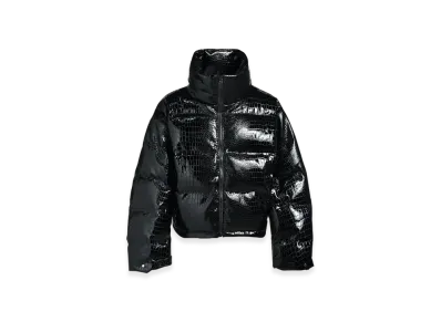 BREATH Faux Leather Crocodile Down Jacket "Black"