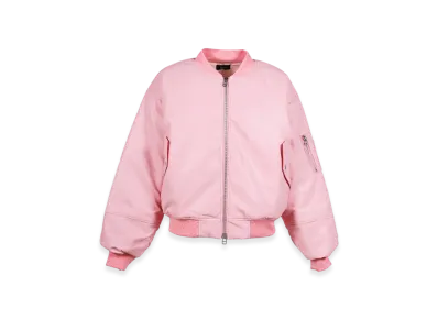 BREATH Faux Leather Bomber Jacket "Pink"