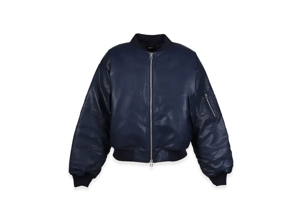 BREATH Faux Leather Bomber Jacket 