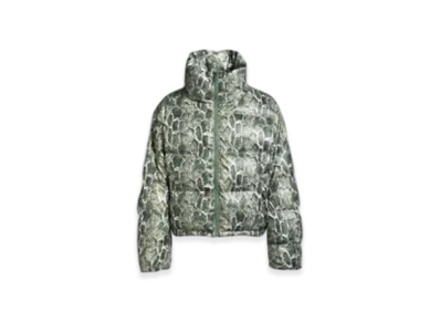 BREATH Faux Leather Snake Down Jacket "Green"