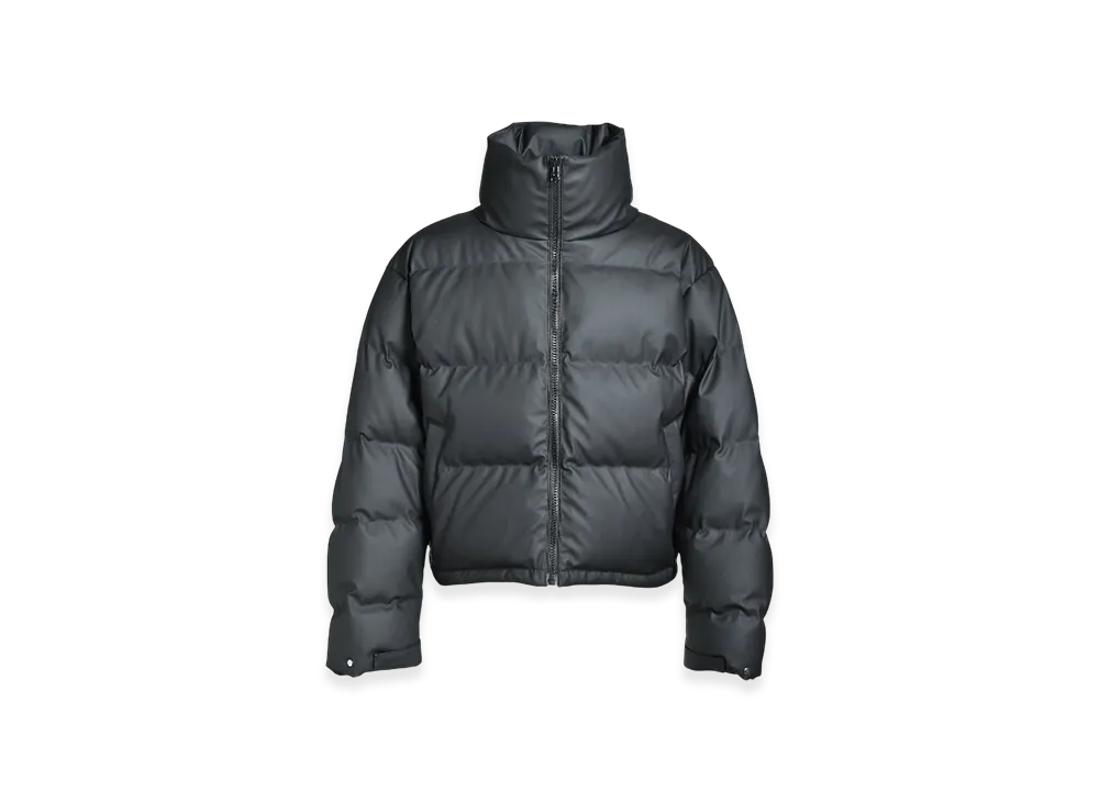 BREATH Faux Leather Matte Down Jacket "Black"