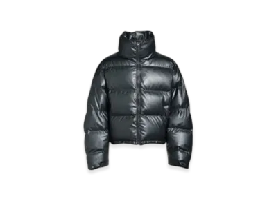 BREATH Faux Leather Matte Crocodile Down Jacket "Black"