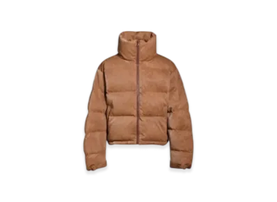 BREATH Faux Leather Shrink Down Jacket "Brown"