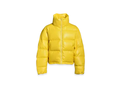 BREATH Faux Leather Down Jacket "Yellow"