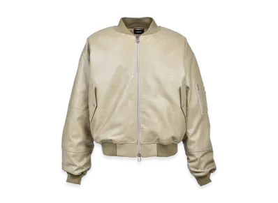 BREATH Faux Crocodile Bomber Jacket "Beige"