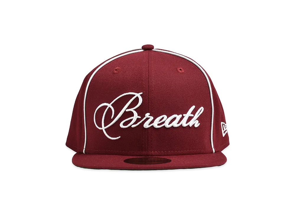 BREATH x NEW ERA Script Logo Piping 59Fifty "Burgundy"