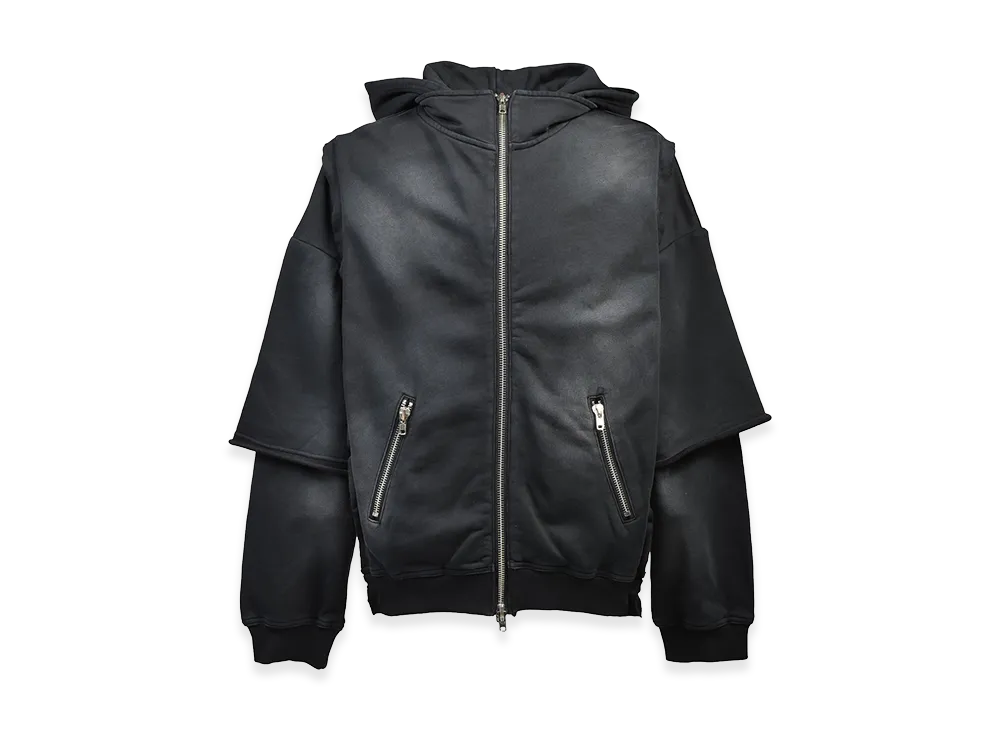 BREATH Breach Layered Zip Hoodie "Black"