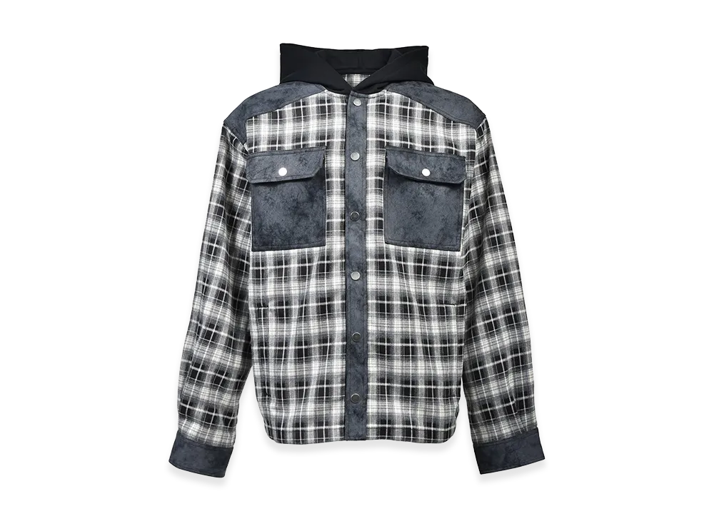 BREATH New Rich Check Hoodie Shirt "Black White"