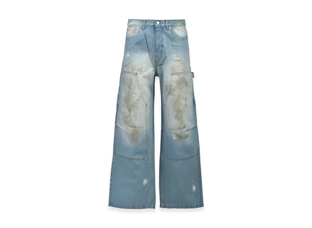 BREATH Coating Double Knee Denim Pants "Indigo"