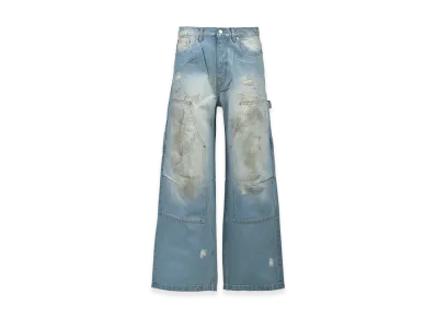 BREATH Coating Double Knee Denim Pants "Indigo"