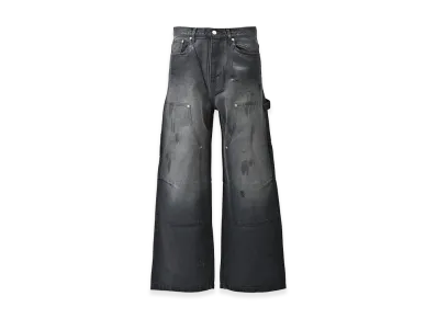 BREATH Coating Double Knee Denim Pants "Black"