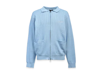 BREATH Script Logo Knit Zip Up Jacket "Ice"