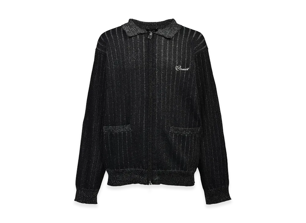 BREATH Script Logo Knit Zip Up Jacket "Black"
