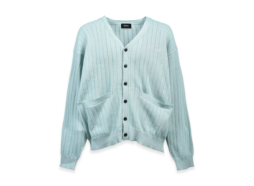 BREATH Script Logo Knit Cardigan "Turquoise"