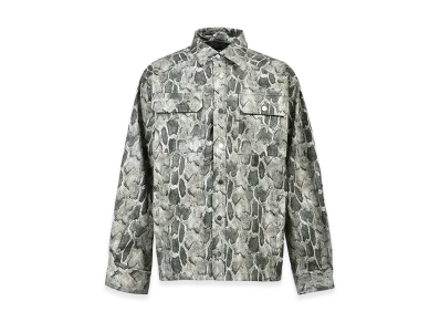 BREATH New Rich Faux Leather Shirt "Green Python"