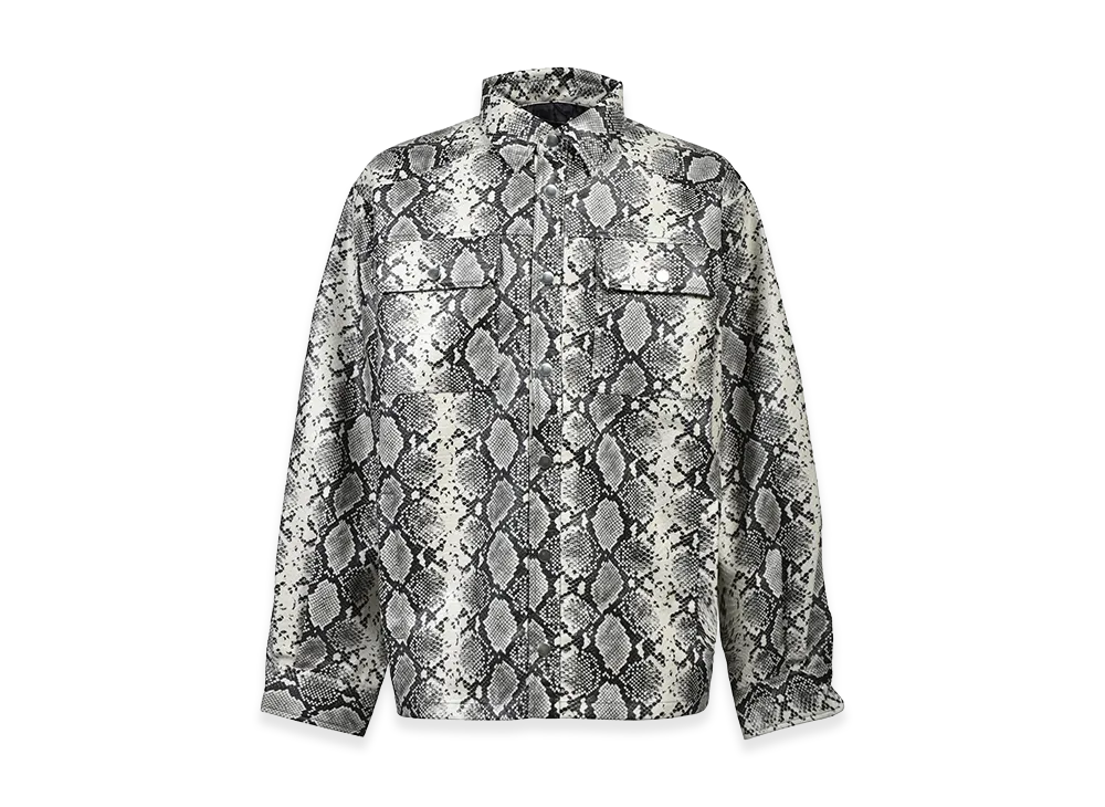 BREATH New Rich Faux Leather Shirt "Grey Python"