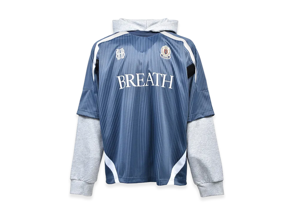 BREATH BH Logo Layered Game Shirt Hoodie "Grey"