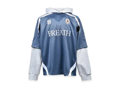 BREATH BH Logo Layered Game Shirt Hoodie "Grey"