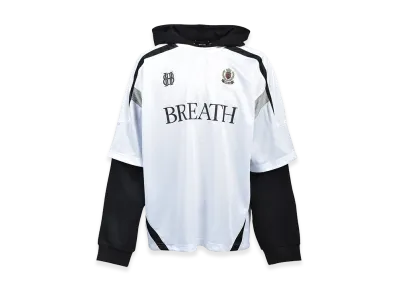 BREATH BH Logo Layered Game Shirt Hoodie "White"