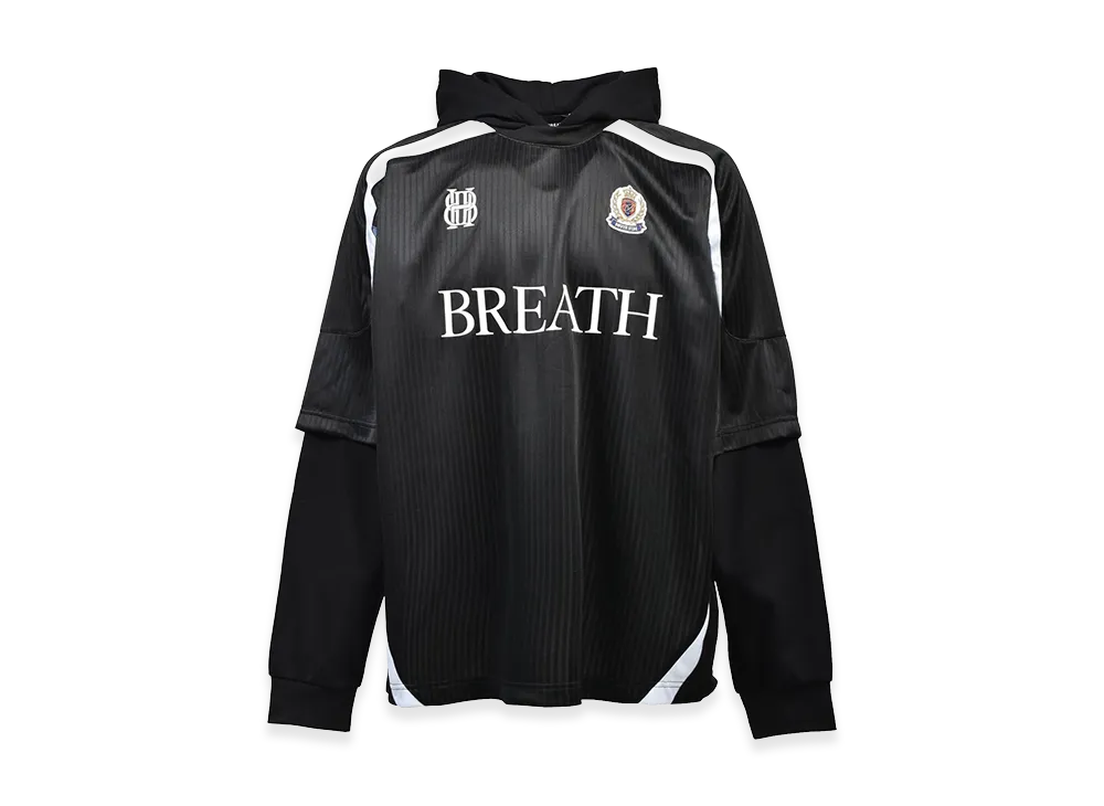 BREATH BH Logo Layered Game Shirt Hoodie "Black"