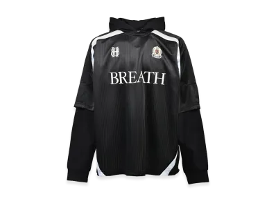 BREATH BH Logo Layered Game Shirt Hoodie "Black"